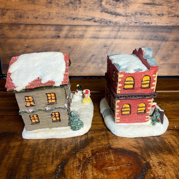 VTG 2pcs SET ALBERT E PRICE SPIRIT OF AMERICA VICTORIAN CHRISTMAS HOUSES - Picture 4 of 7